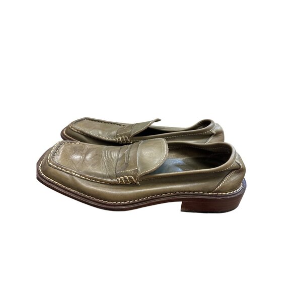 Jonathan Made In Italy Leather Slip-On Green Loafers Shoes Size 9 SKU 6897 main image 6